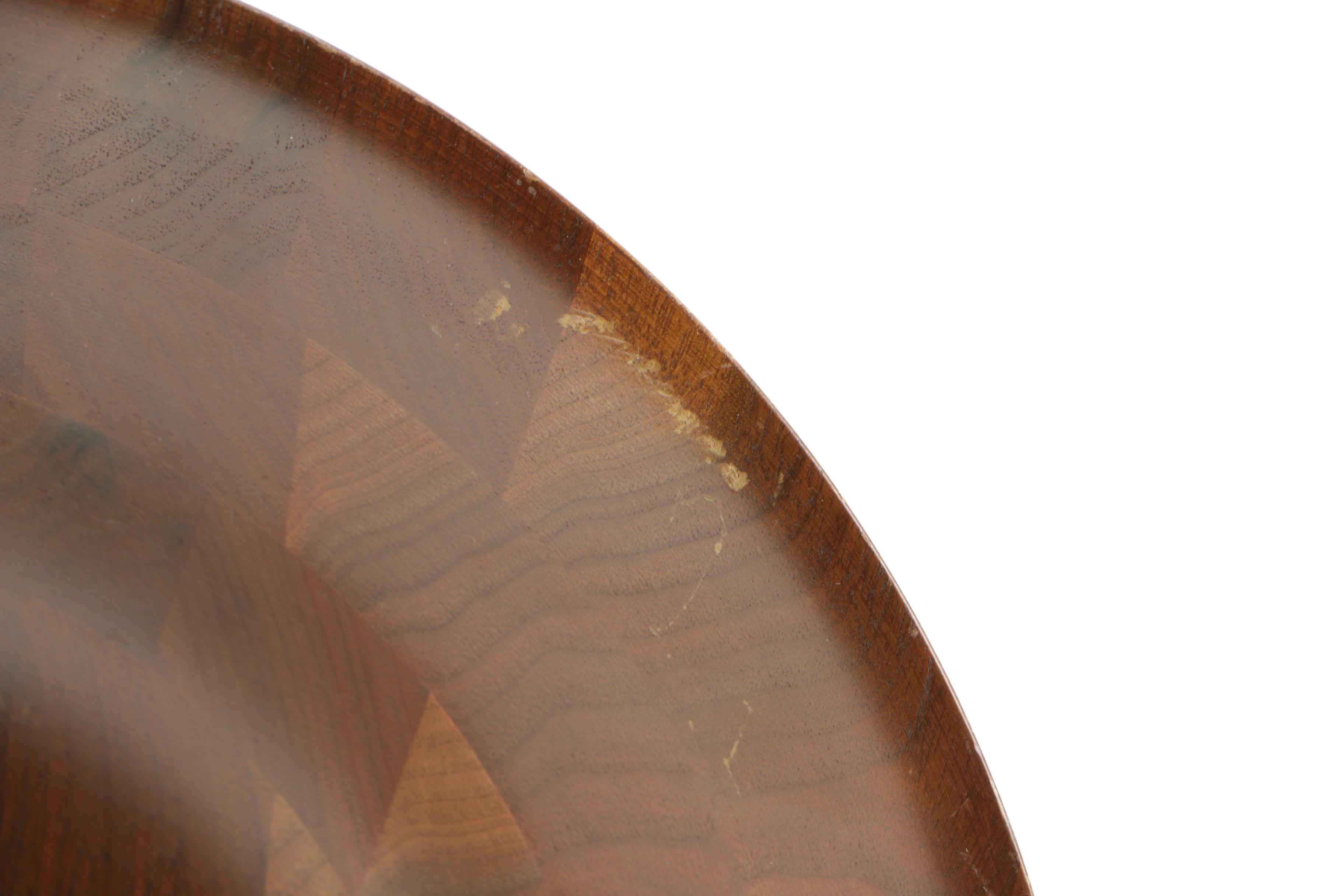 Vermillion Walnut Wood Salad Bowl Set