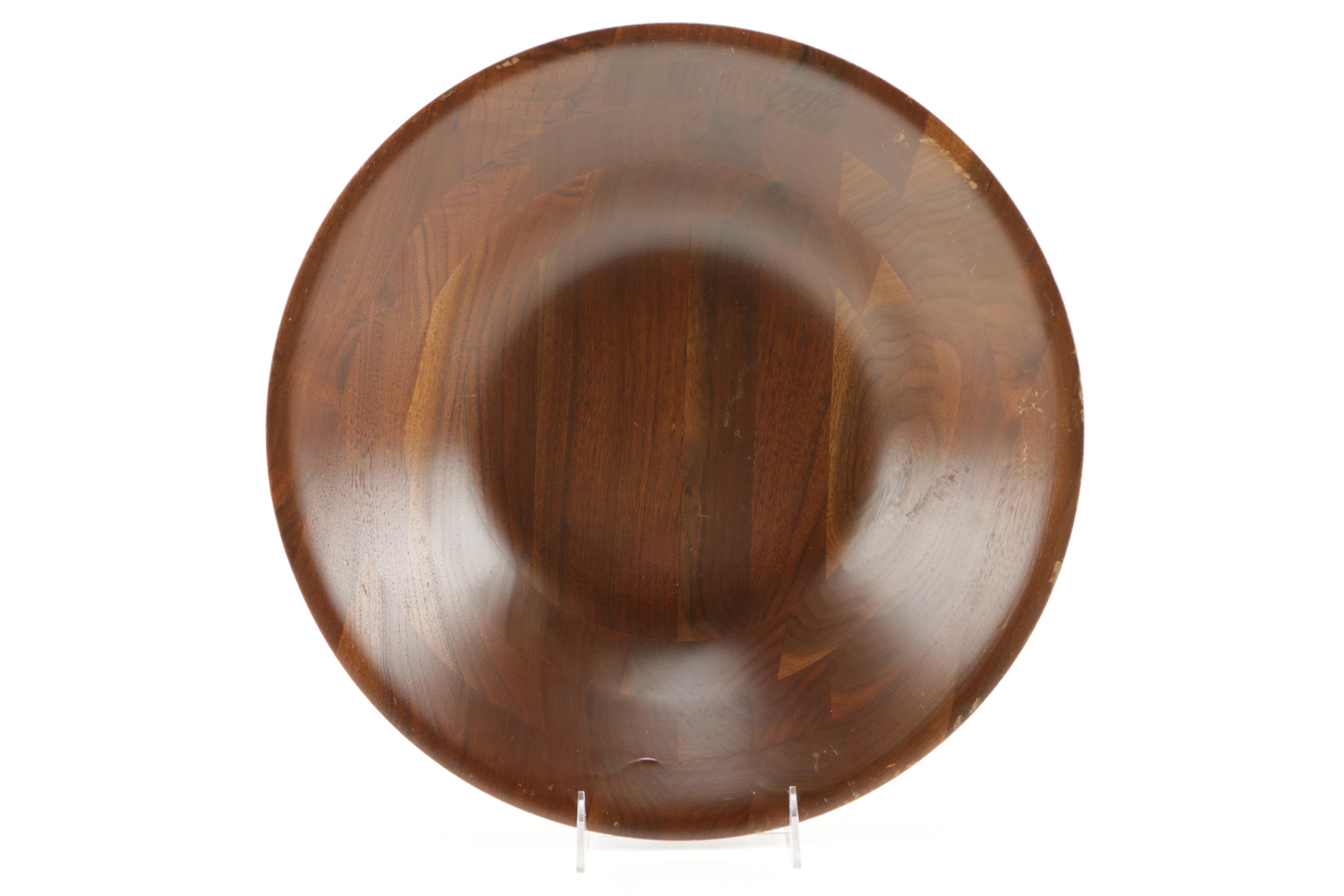 Vermillion Walnut Wood Salad Bowl Set