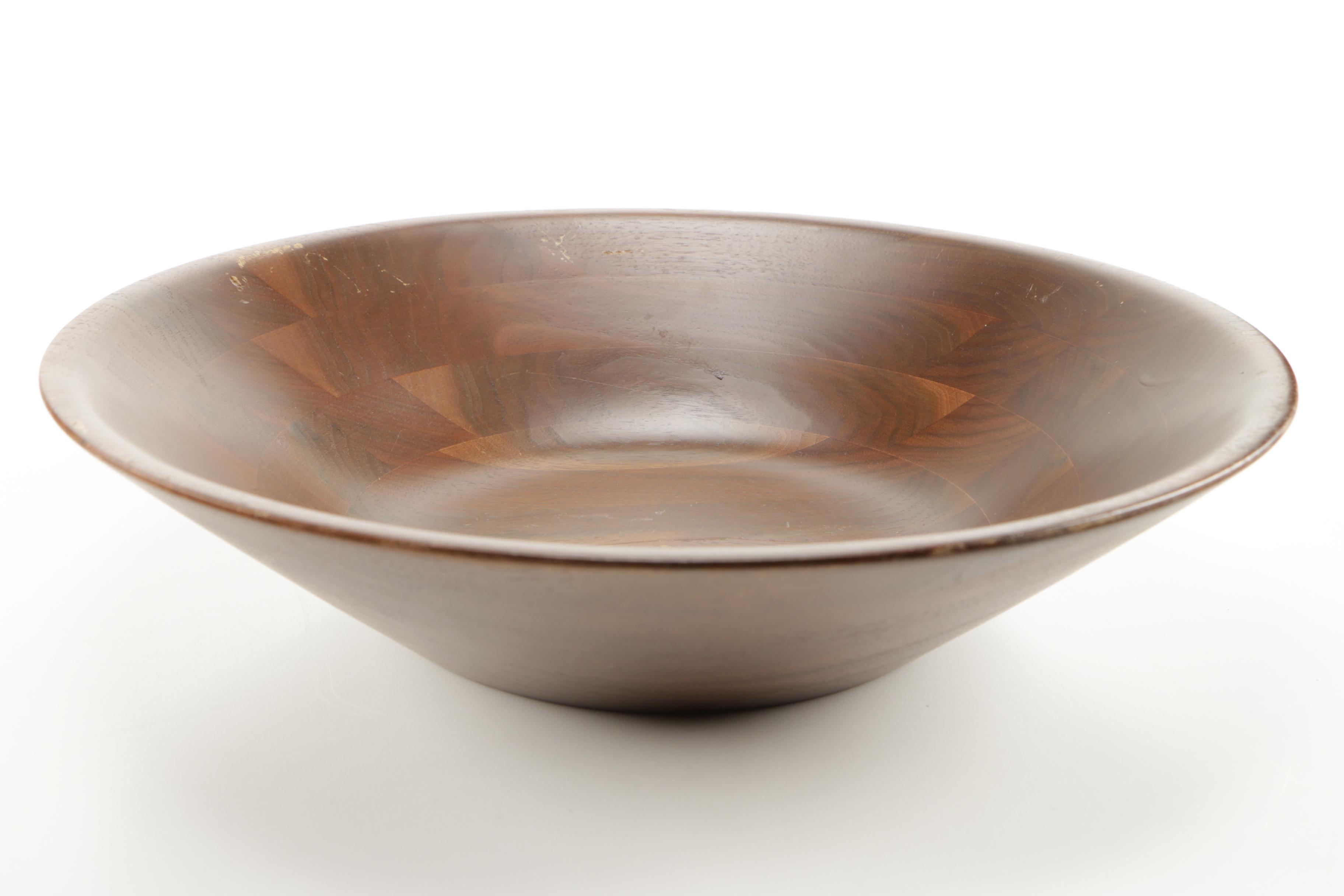 Vermillion Walnut Wood Salad Bowl Set