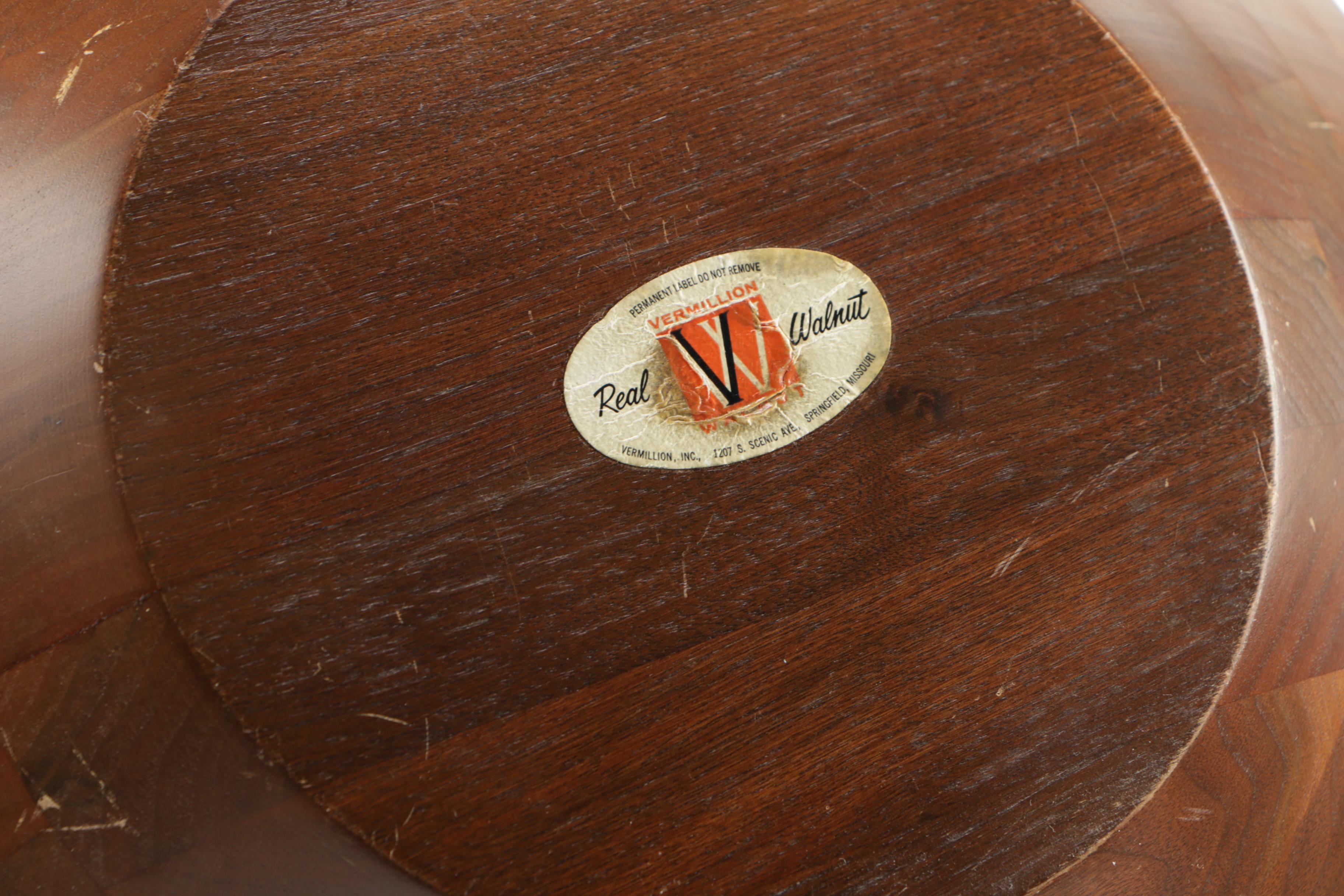 Vermillion Walnut Wood Salad Bowl Set