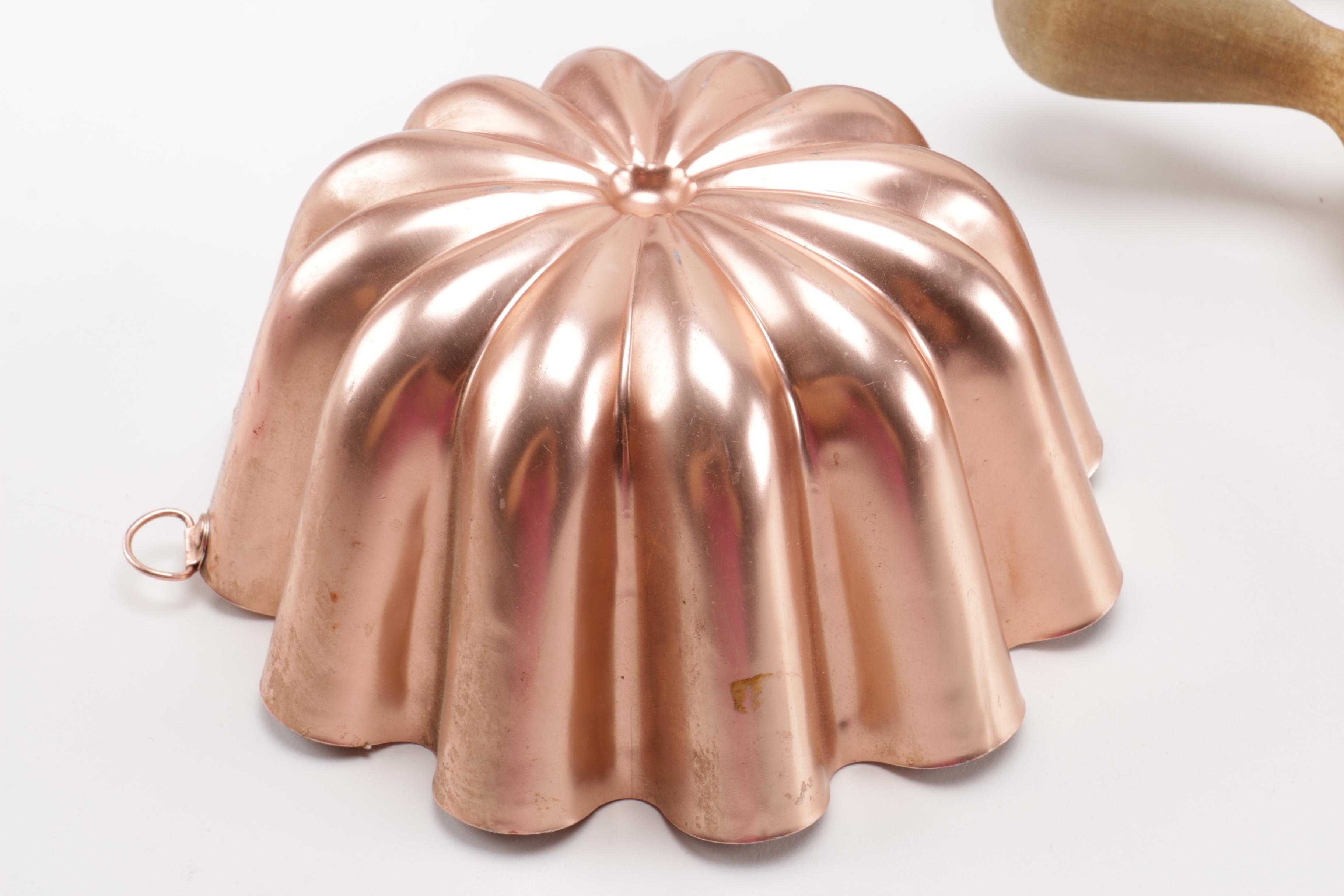 Vintage Kitchen Items Including Copper Molds