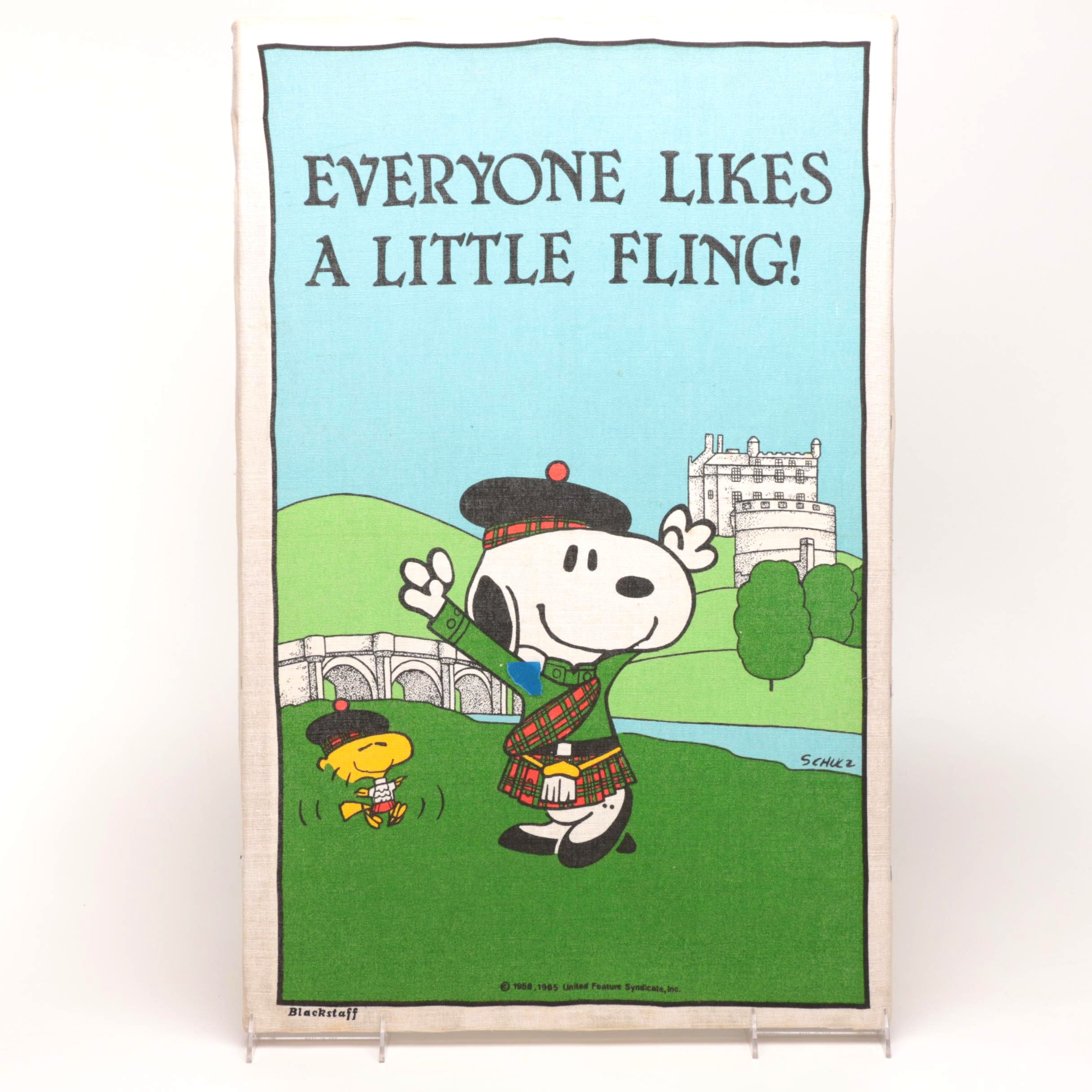 "Snoopy Highland Fling" Tea Towel