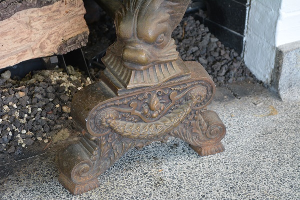 Pair of Bronze Tone Sea Serpent Andirons