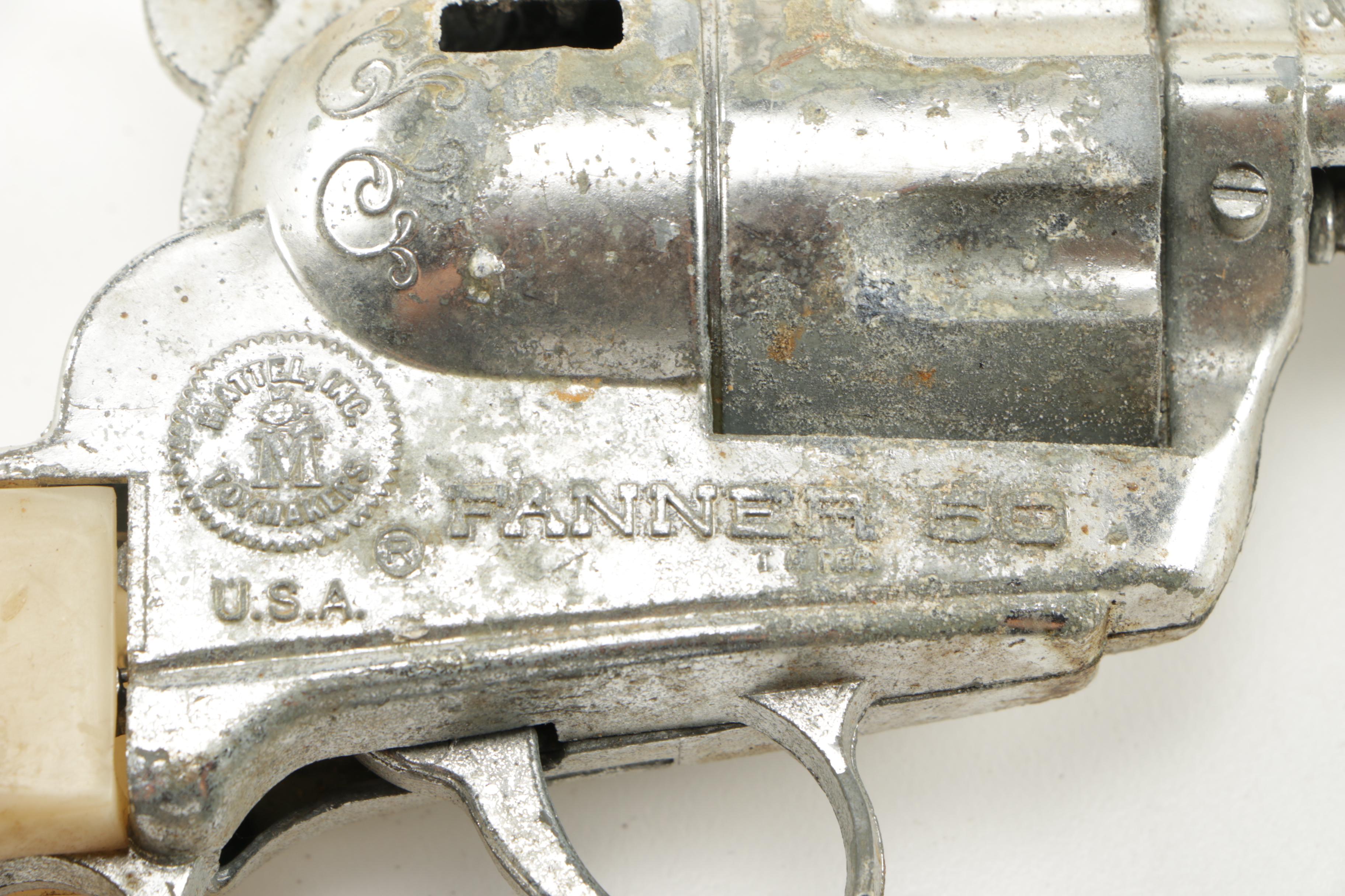 Mattel Vintage Toy Revolvers With Gun Belts