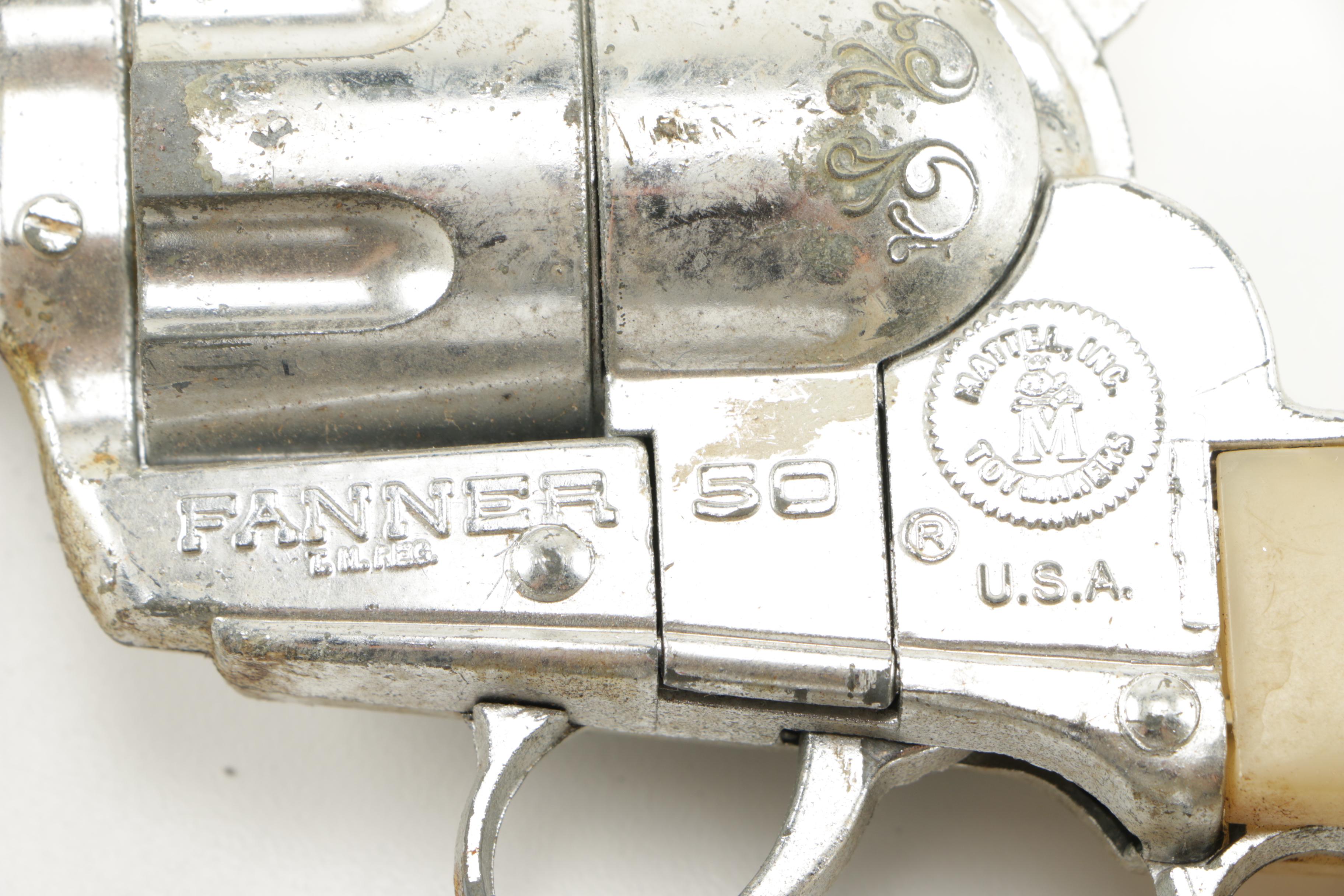 Mattel Vintage Toy Revolvers With Gun Belts