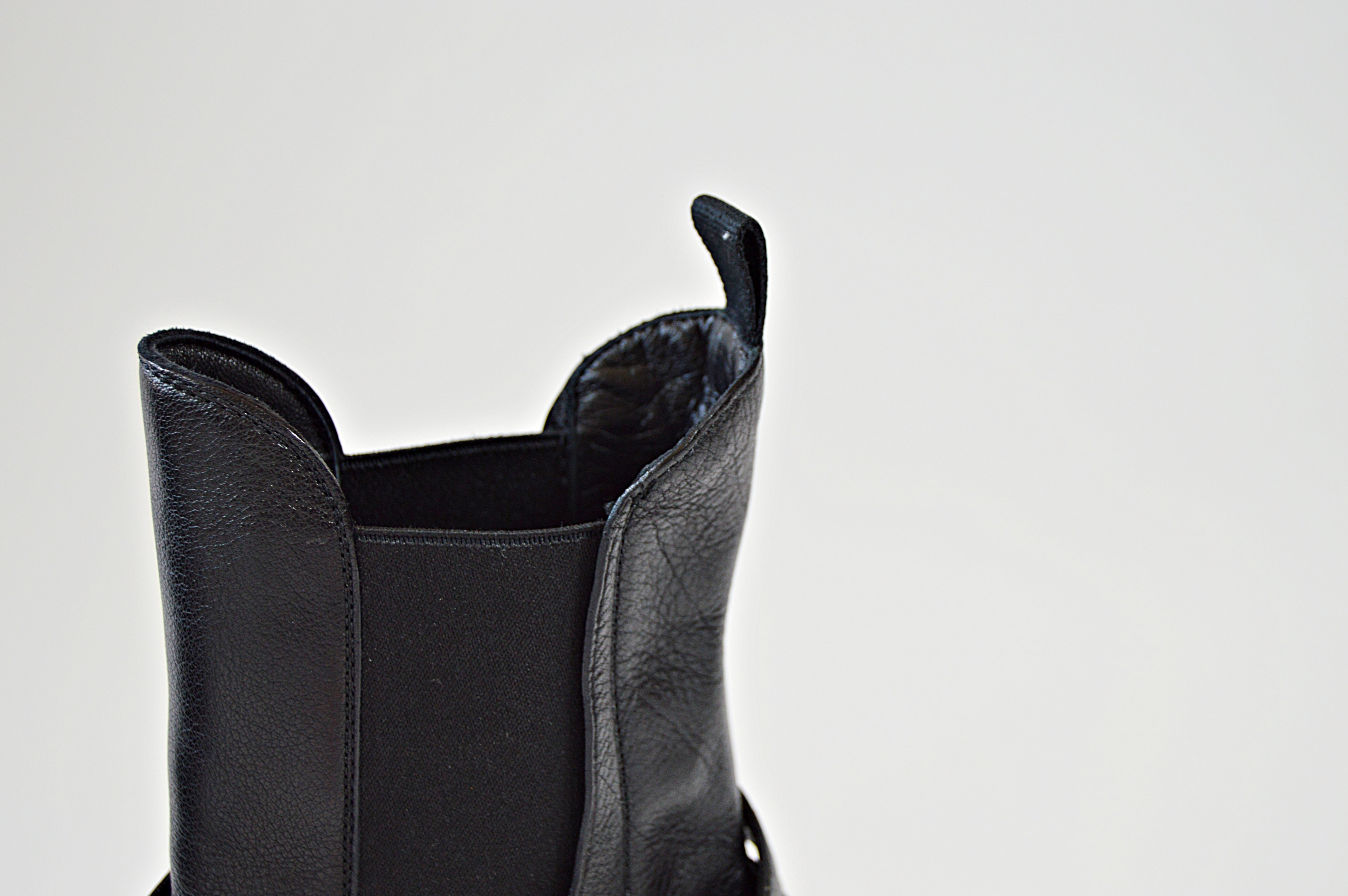 Prada Bufalo Fume Black Leather Boots, Size 38