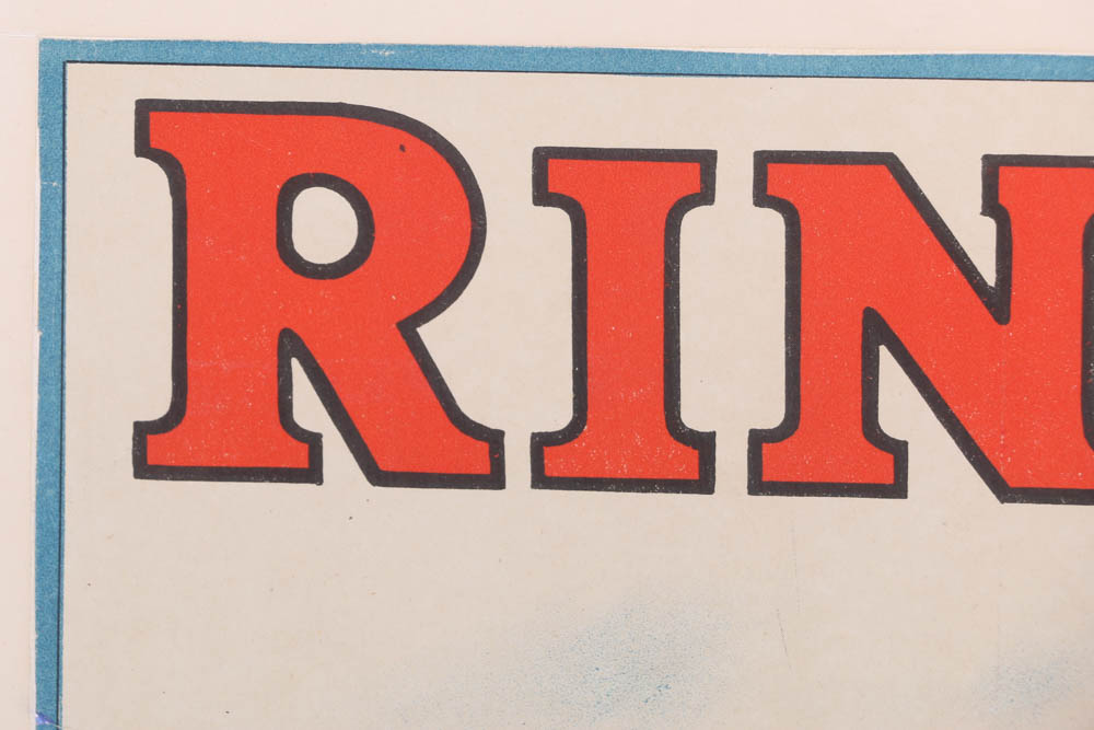Rare Antique Ringling Bros. Circus Poster Printed by Strobridge