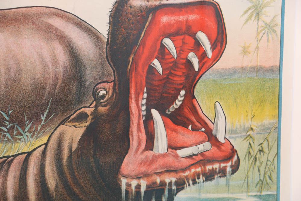 Rare Antique Ringling Bros. Circus Poster Printed by Strobridge