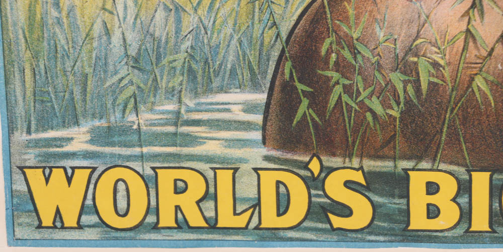 Rare Antique Ringling Bros. Circus Poster Printed by Strobridge