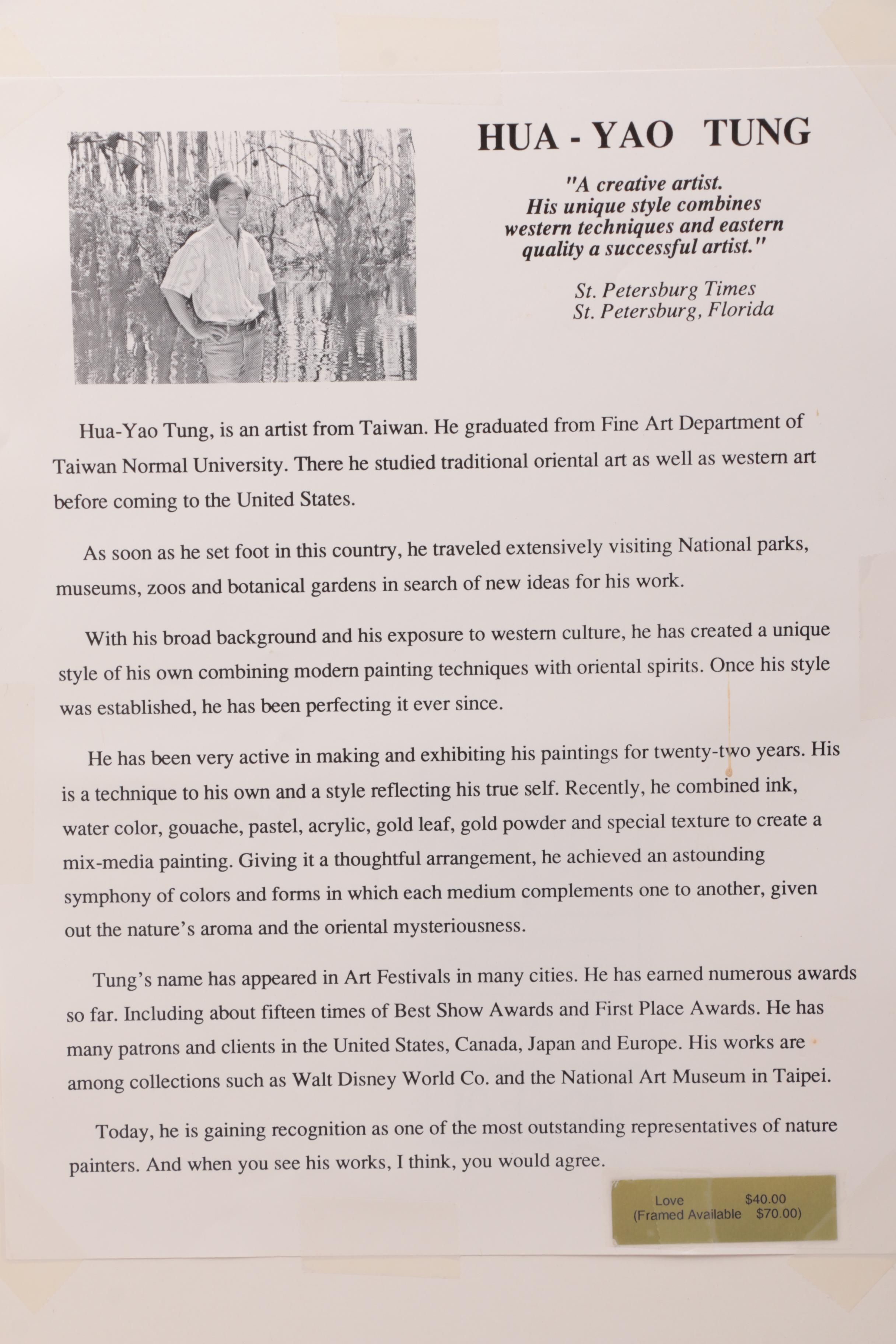 Hua-Yao Tung Limited Edition Offset Lithograph "Love"