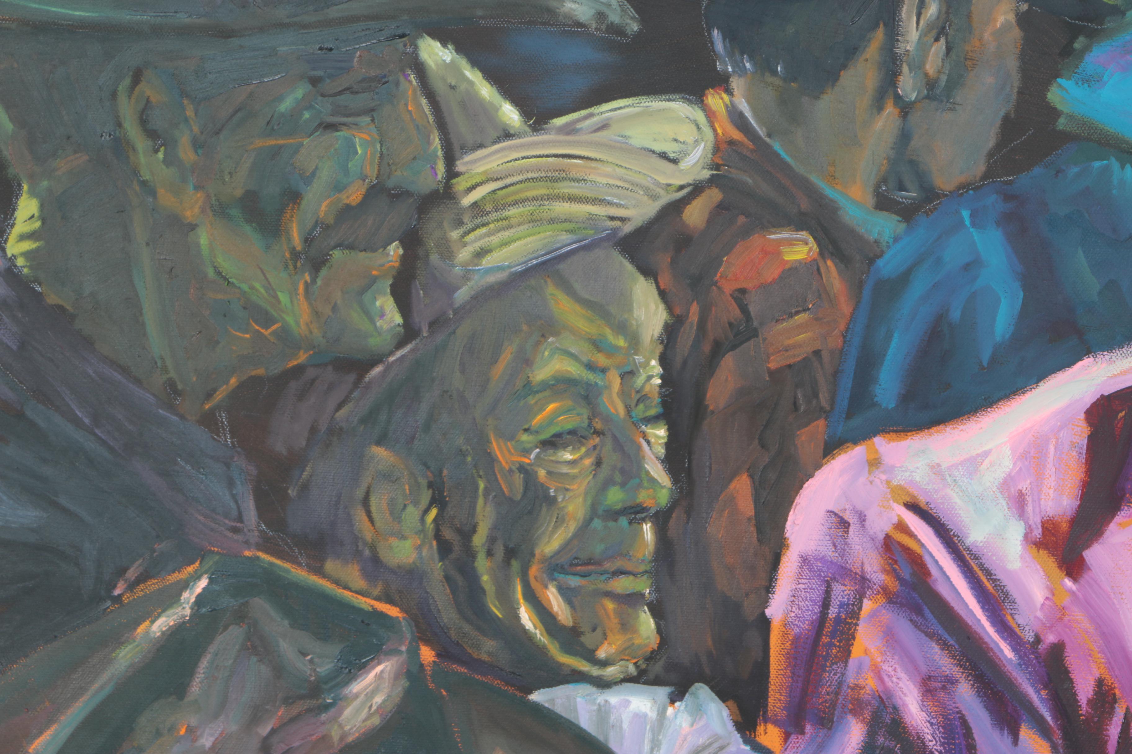 Ronald Fritkin Oil Painting on Canvas "Midnight Hustle"