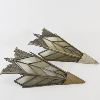 Pair of Art Deco Wall Sconce Light Fixtures