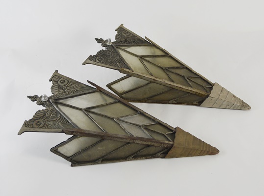 Pair of Art Deco Wall Sconce Light Fixtures