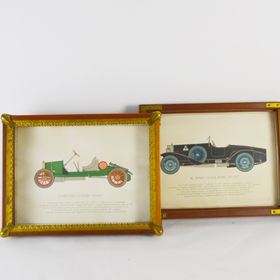Two Vintage Car Lithographs