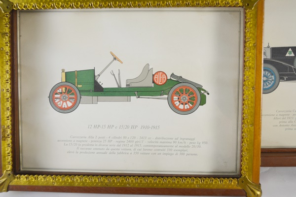 Two Vintage Car Lithographs