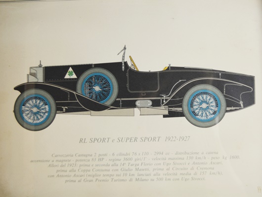Two Vintage Car Lithographs