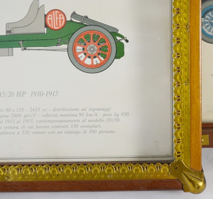 Two Vintage Car Lithographs