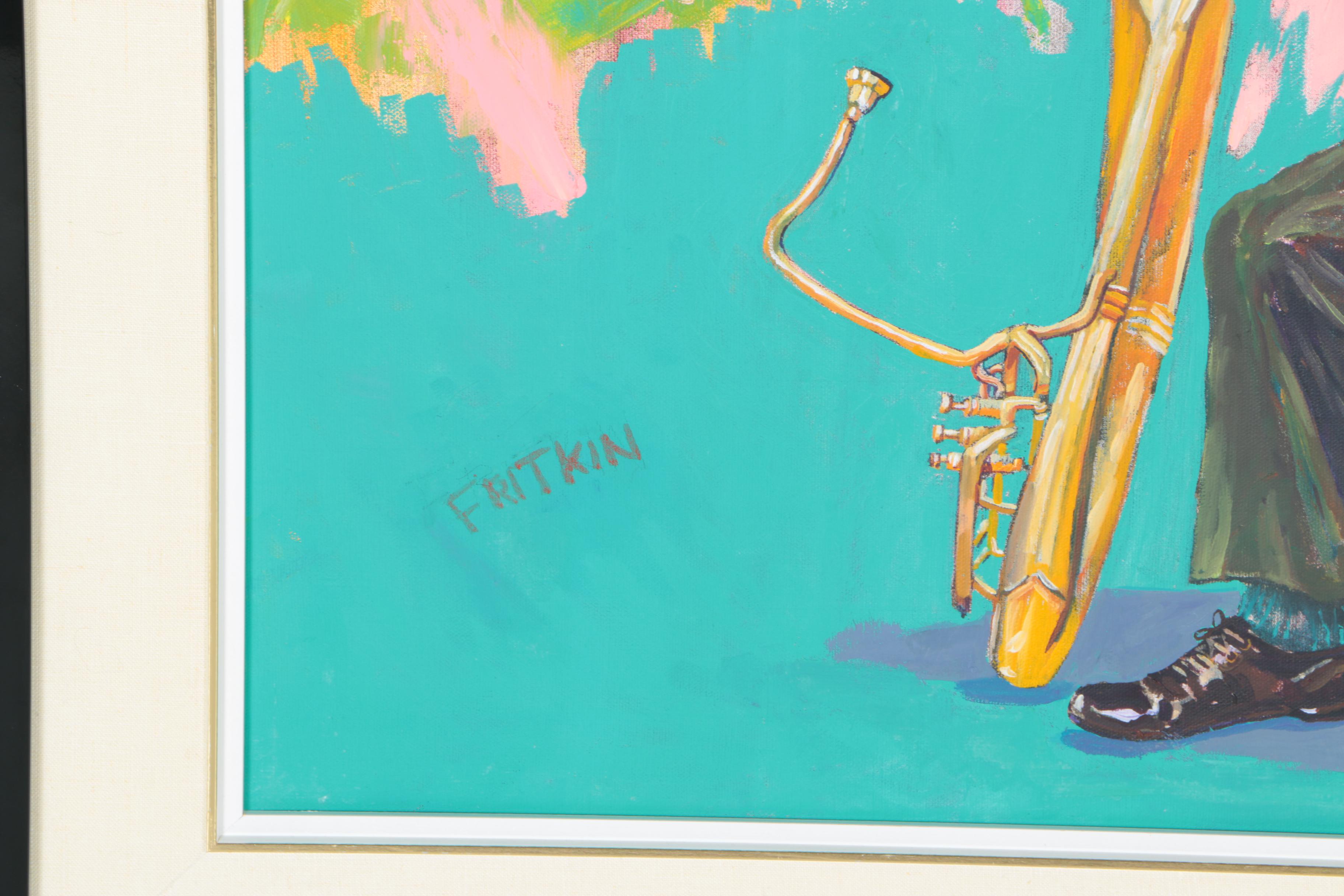 Ronald Fritkin Oil Painting on Canvas of Olympia Brass Band Members