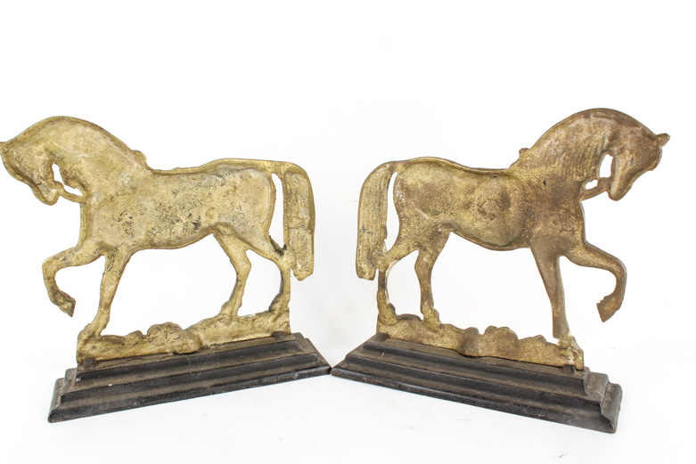 Vintage Brass Horse Bookends