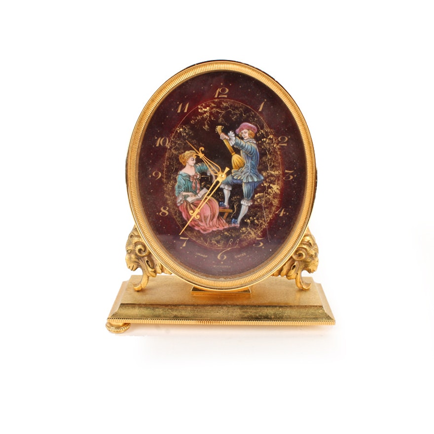 Decorative 15 Jewel Swiss Mantel Clock