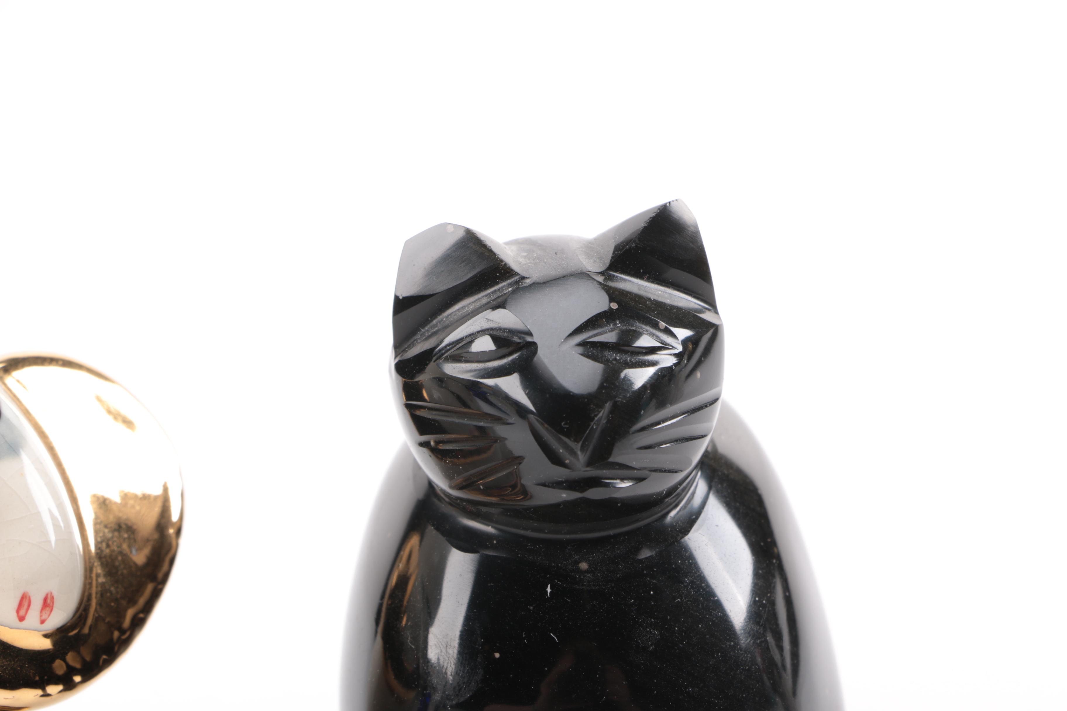 Cat Figurine Collection Including One From 1940.