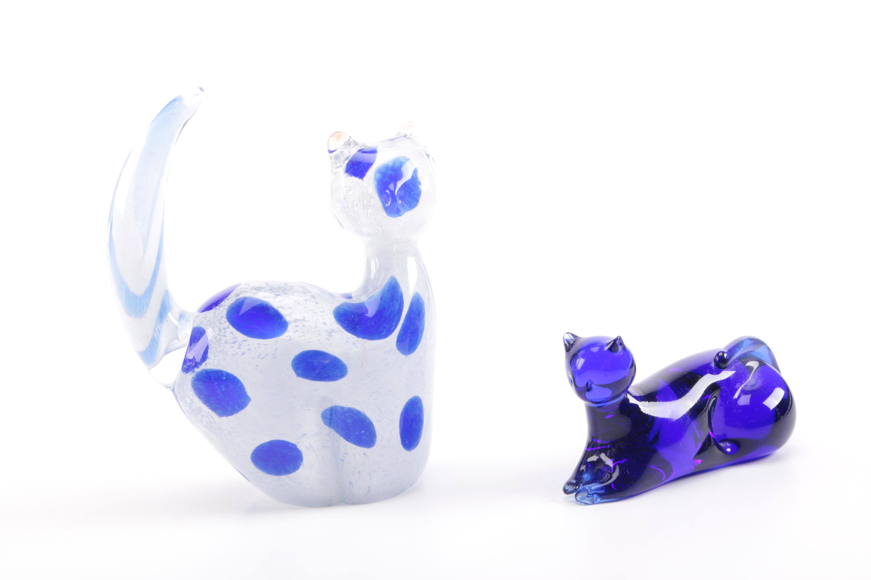 Cat Figurine Collection Including One From 1940.