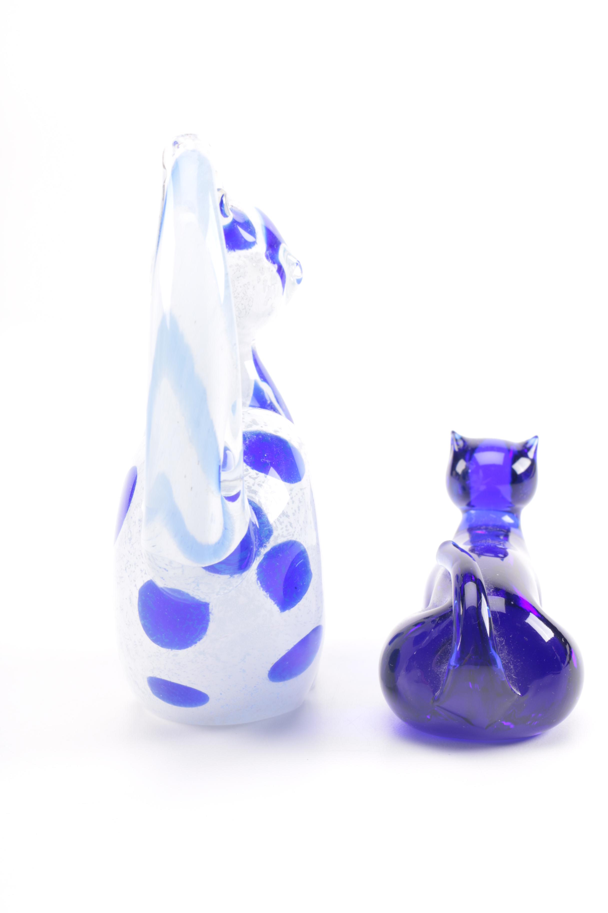 Cat Figurine Collection Including One From 1940.