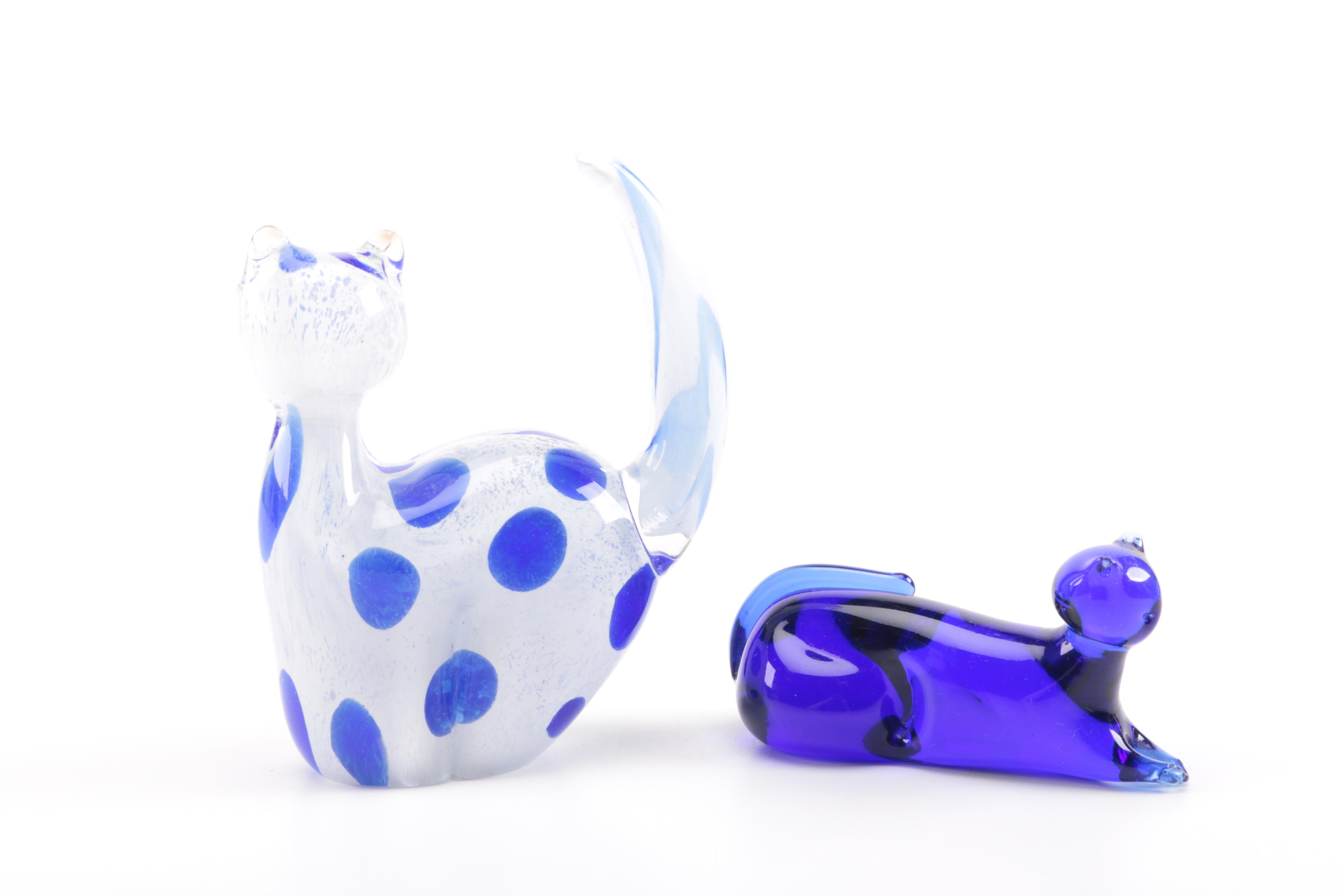 Cat Figurine Collection Including One From 1940.