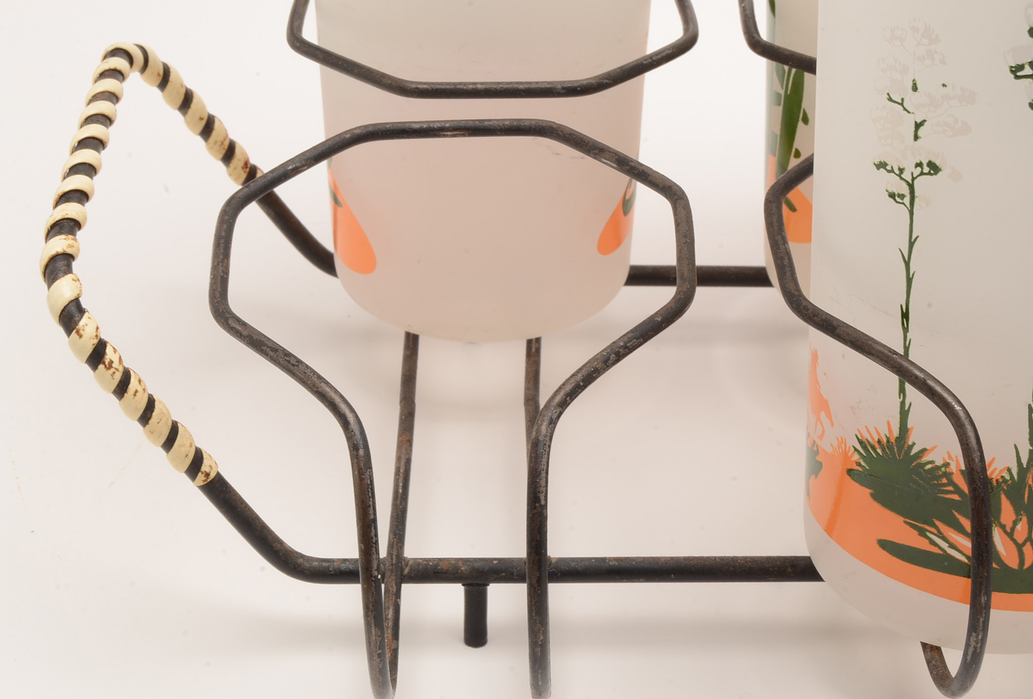 Vintage Blakely Oil & Gas Frosted Arizona Cactus Glasses & Tray