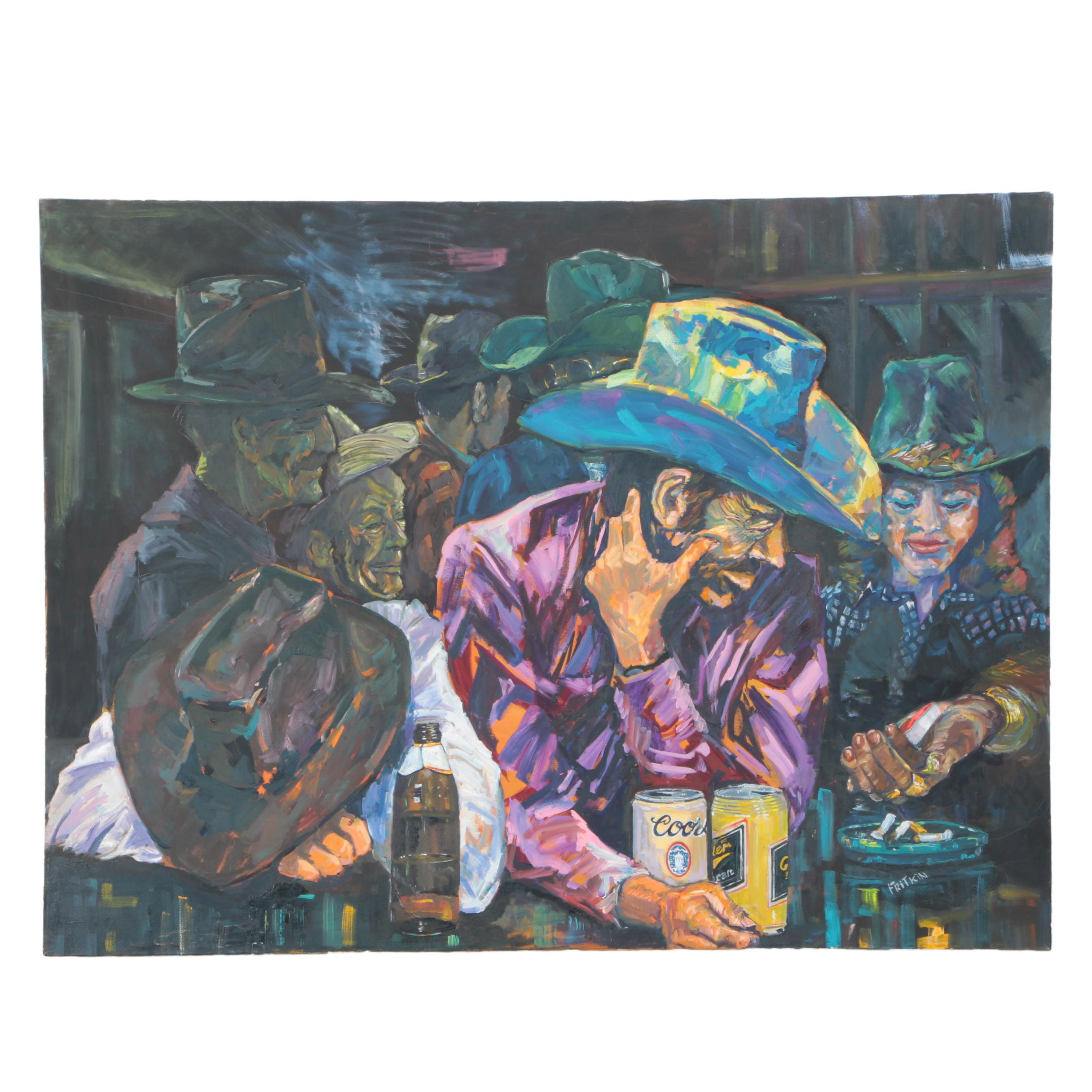 Ronald Fritkin Oil Painting on Canvas "Midnight Hustle"