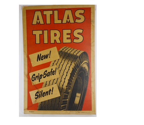 Atlas Tire and Quaker State Advertising Sign