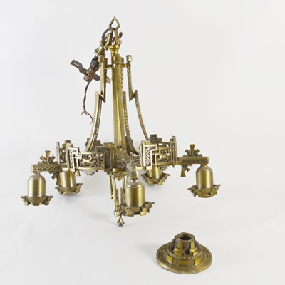 Art Deco Brass Chandelier