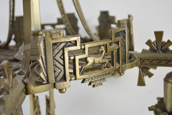 Art Deco Brass Chandelier