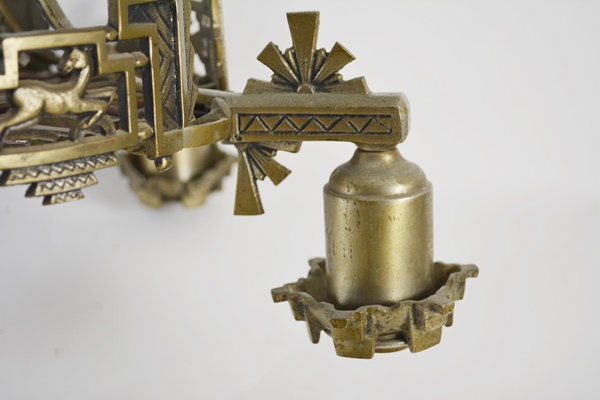 Art Deco Brass Chandelier
