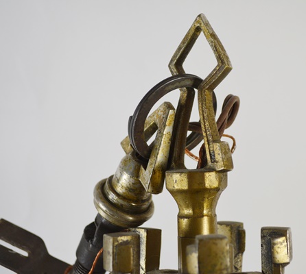 Art Deco Brass Chandelier