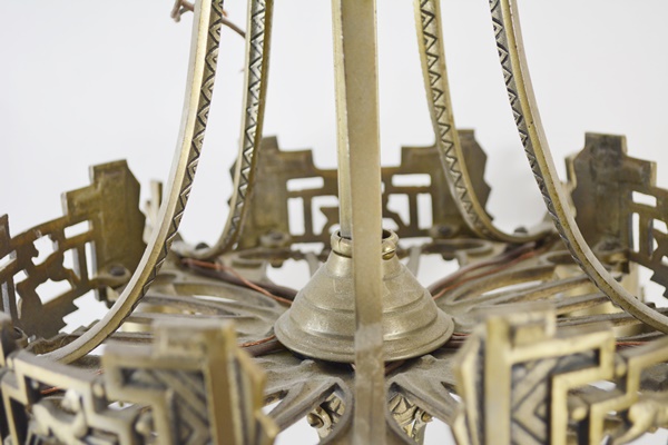 Art Deco Brass Chandelier