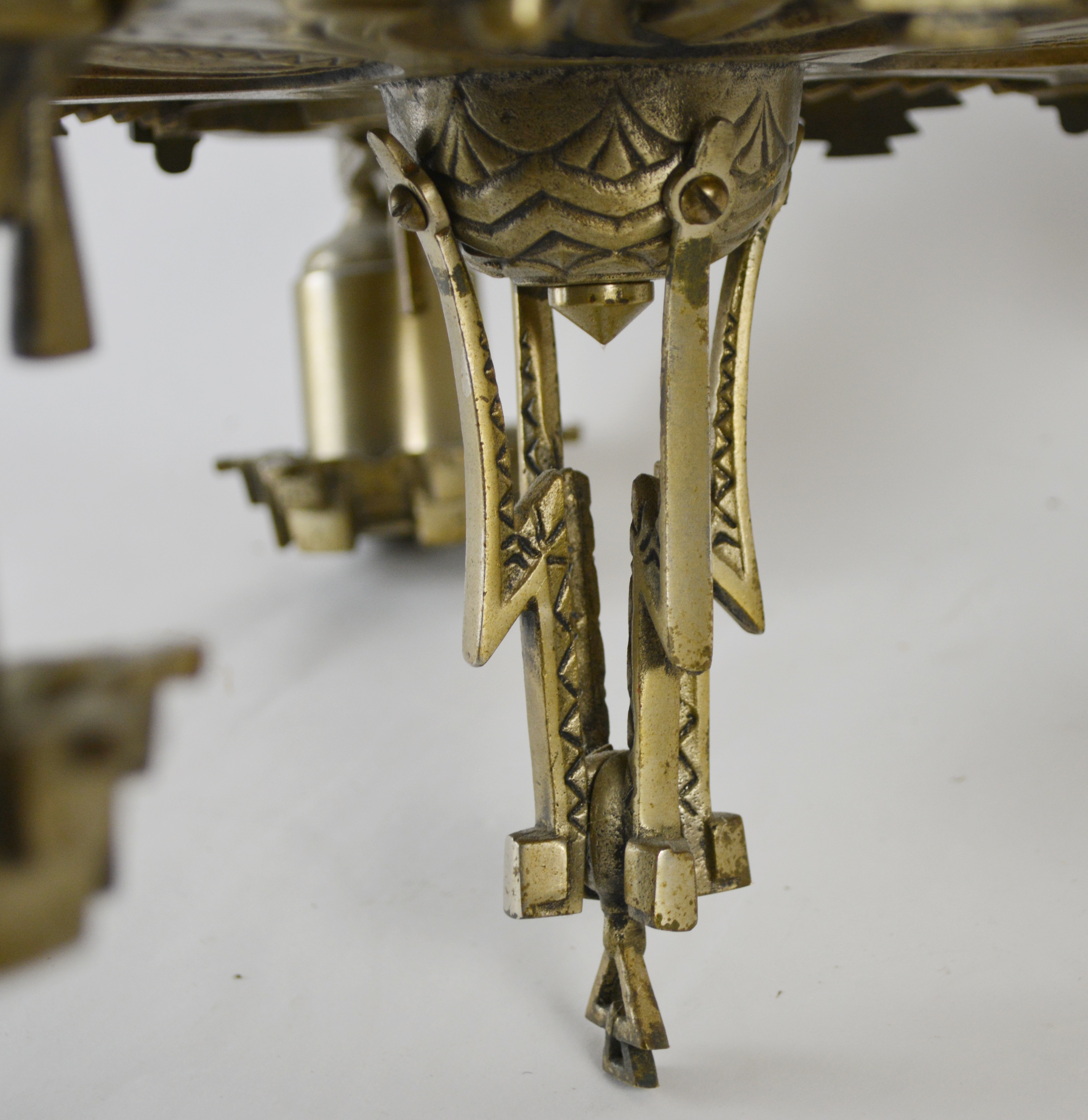 Art Deco Brass Chandelier