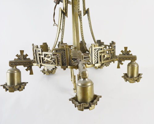 Art Deco Brass Chandelier