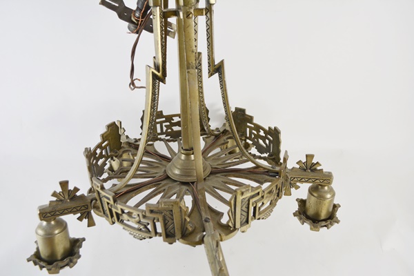 Art Deco Brass Chandelier