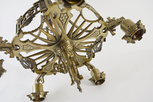 Art Deco Brass Chandelier