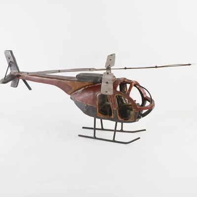 Decorative Wood and Metal Helicopter