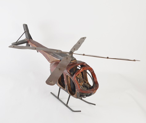 Decorative Wood and Metal Helicopter