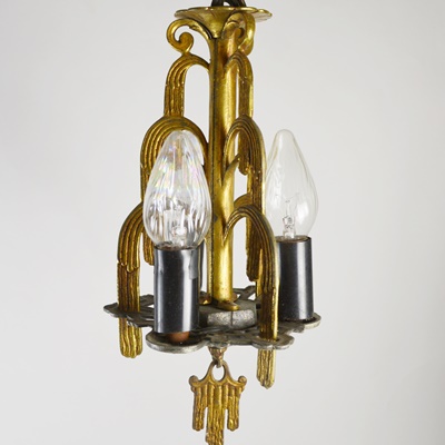 Art Deco Brass Pendant Light Fixture