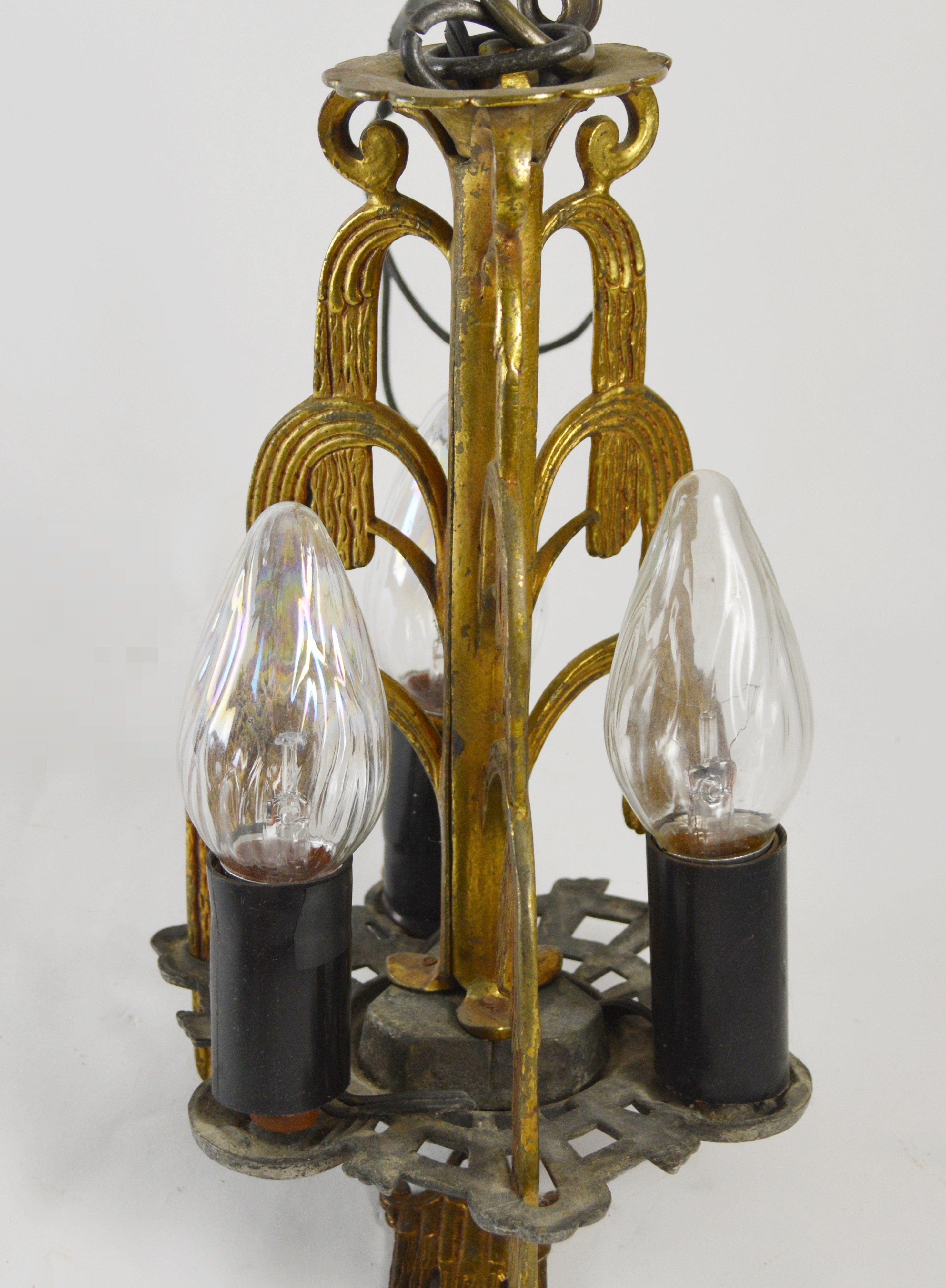 Art Deco Brass Pendant Light Fixture