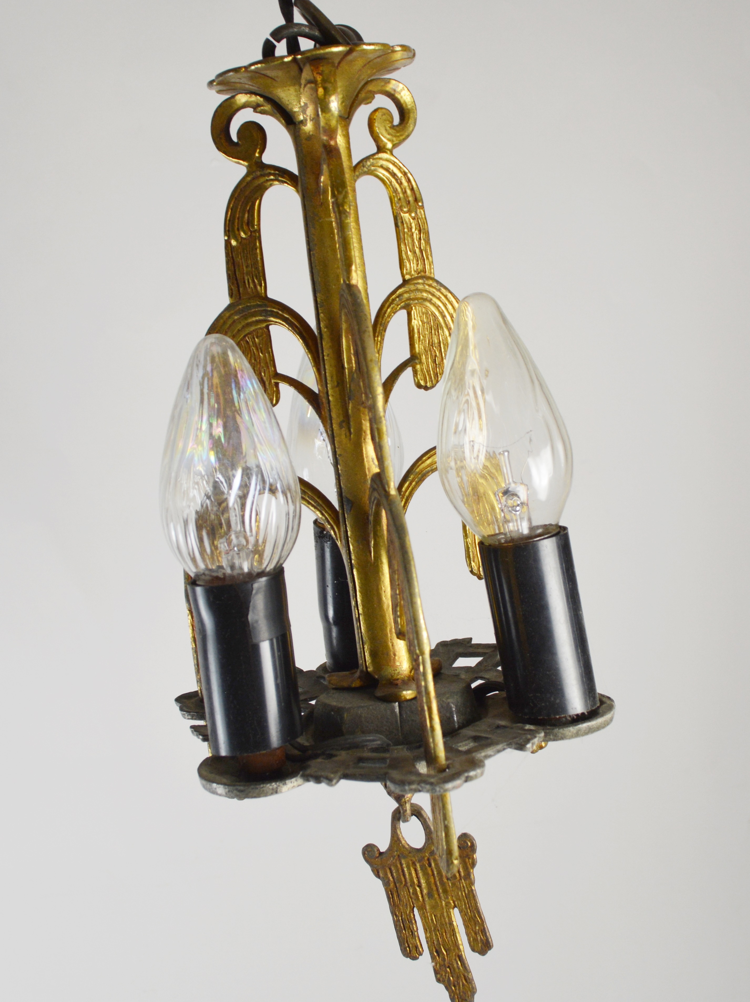 Art Deco Brass Pendant Light Fixture