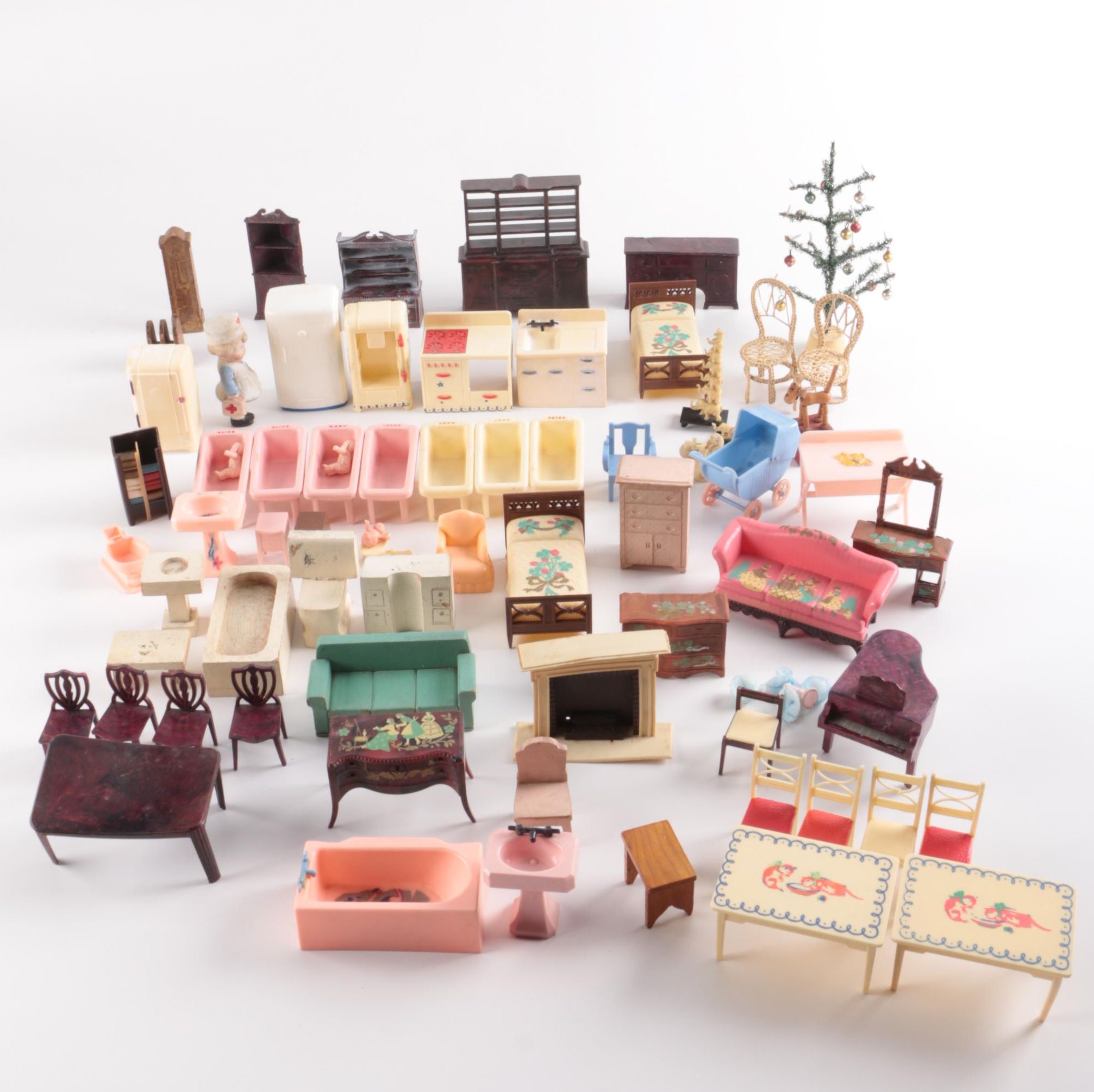 Collection of Doll House Furniture and Accessories