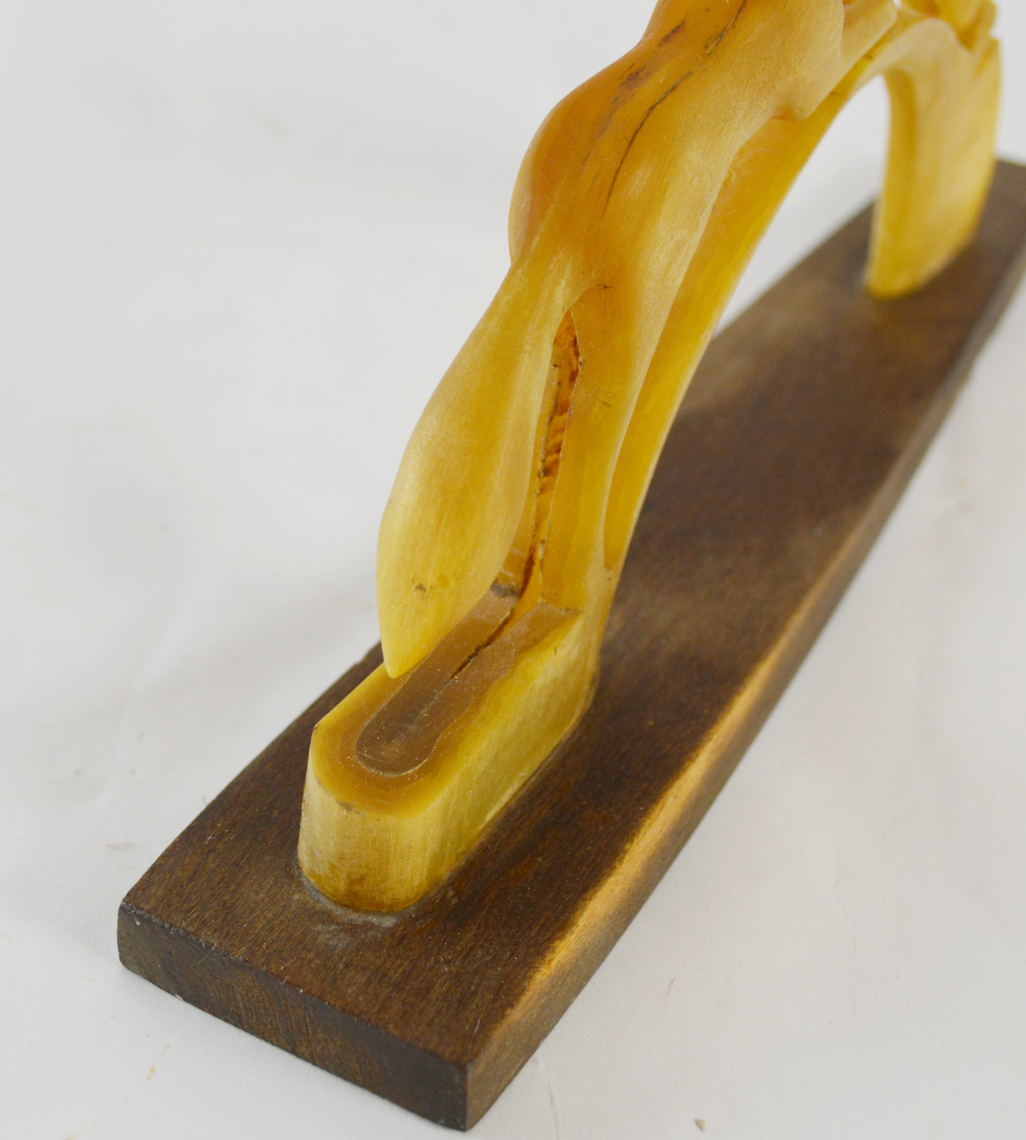 Carved Bone Fox Scultpure