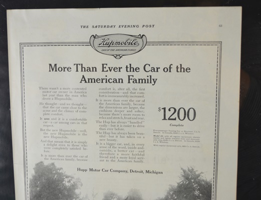 Framed Saturday Evening Post Car and Oil Advertising Pages