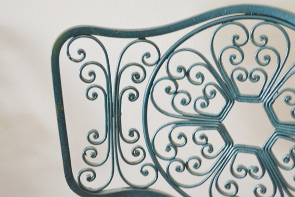 Three Vintage Aqua Swivel Bar Stools