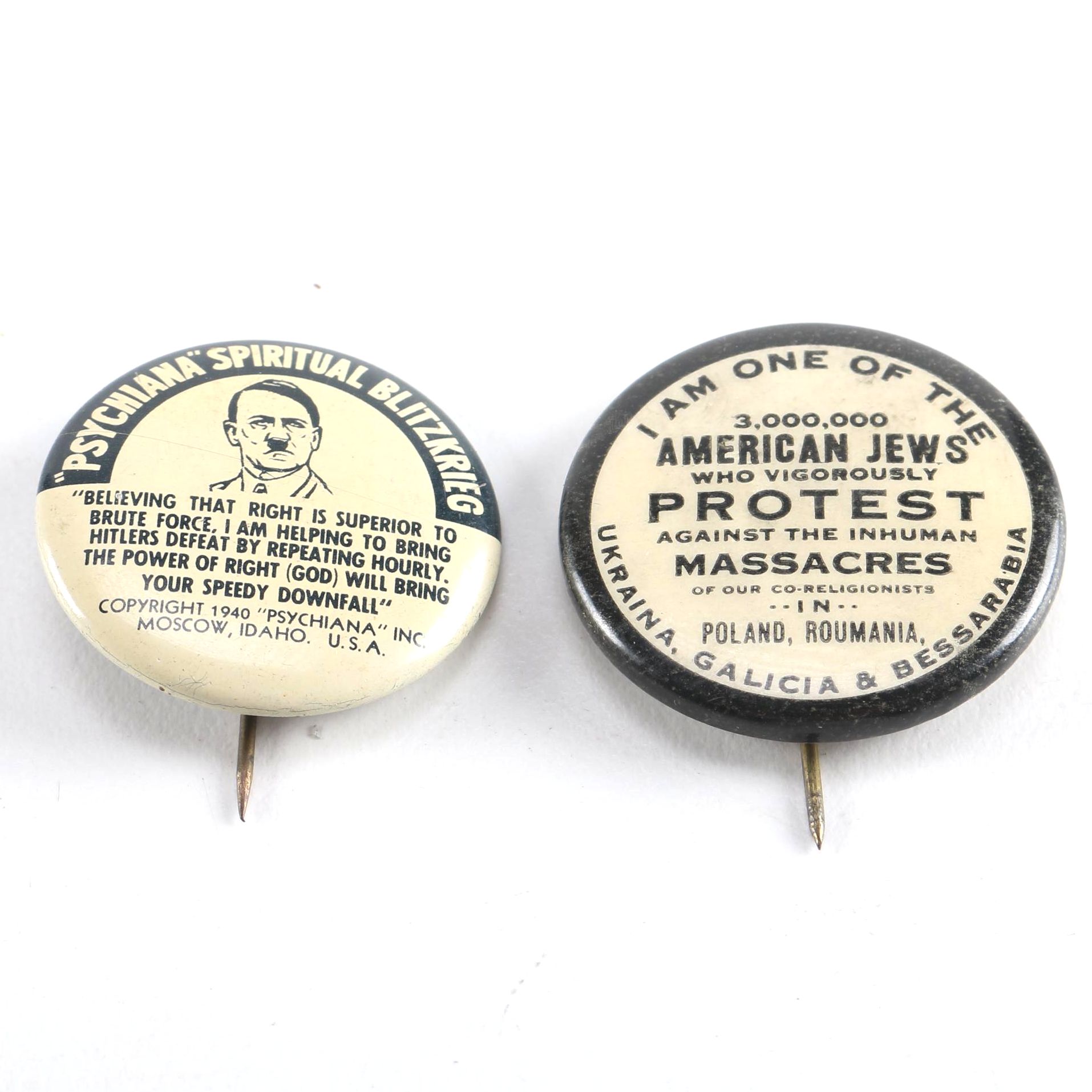 Black and White Political Buttons